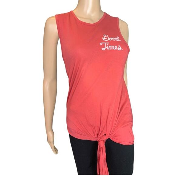 JUNK FOOD DISNEY Women’s Size XS Good Times Red Tie Front T Shirt Embroidered - Picture 7 of 15